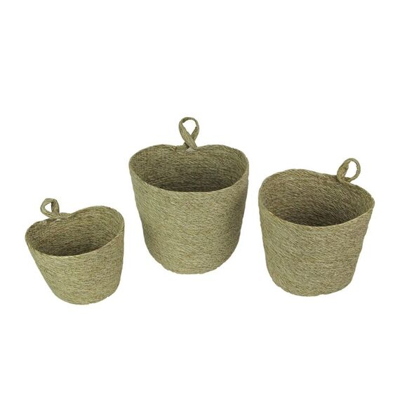Set of 3 Woven Hanging Basket Decorative Organizer Pockets Home Storage Decor - Picture 1 of 5